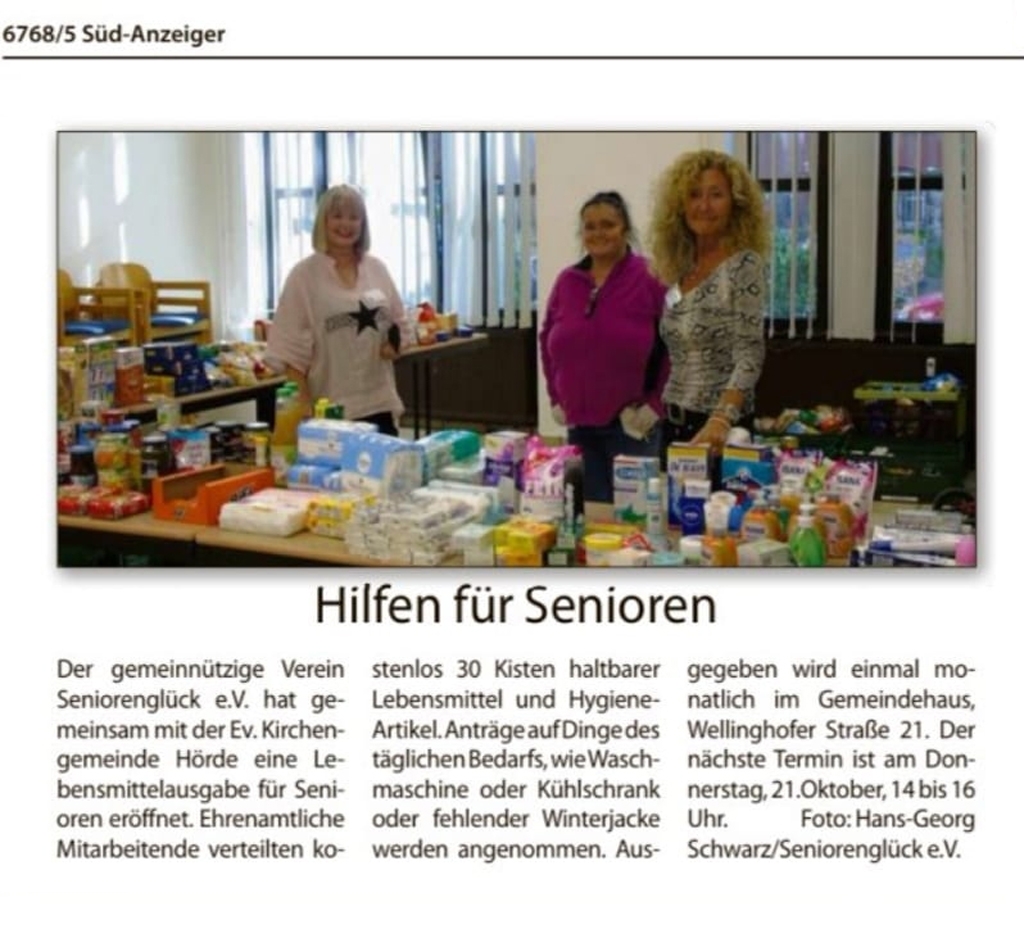 Bericht über Hilfen für Senioren im Süd-Anzeiger Dortmund, Ausgabe 6768/5