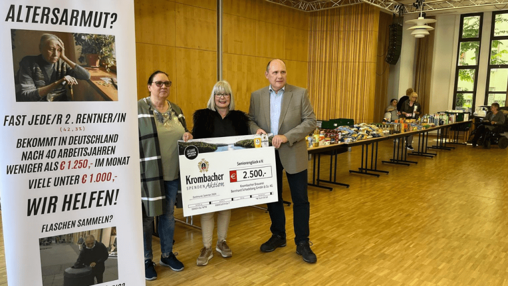 Ein großes Dankeschön für die großzügige Spenden-Aktion der Krombacher-Brauerei über 2.500,00 €.