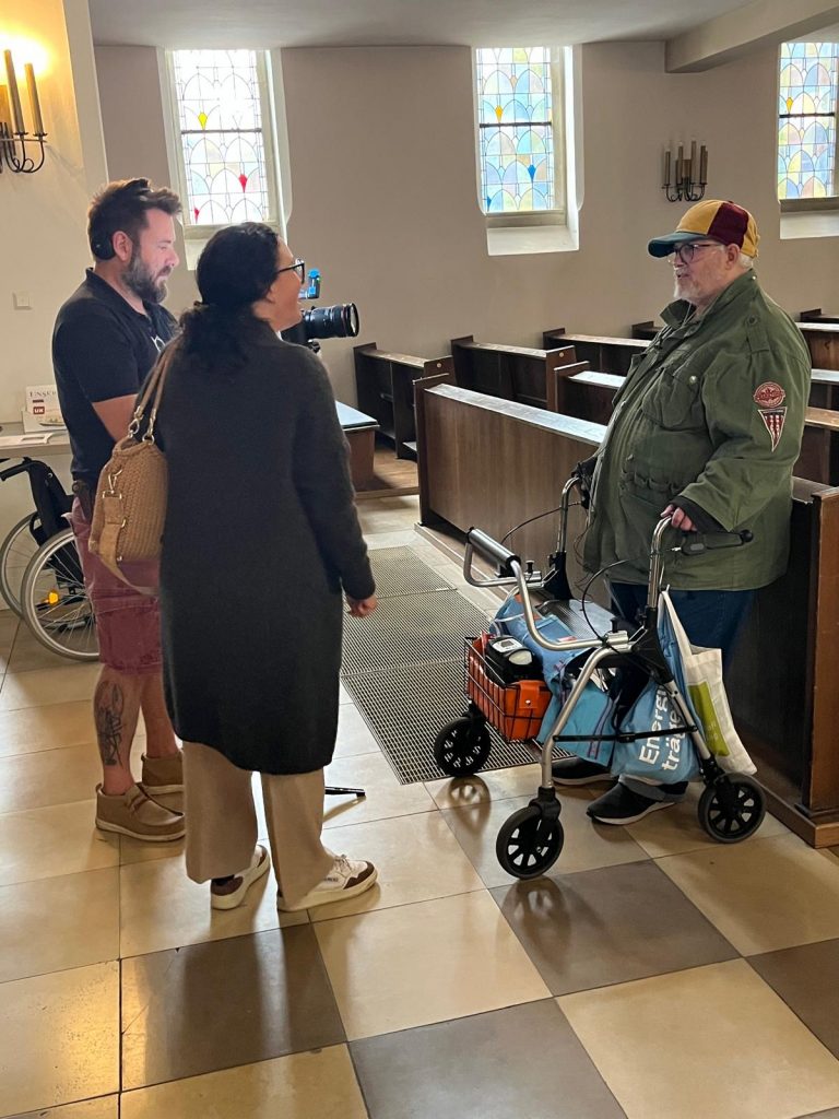 Das Kamera-Team der IT-Firma Materna begrüßt den ersten Besucher.