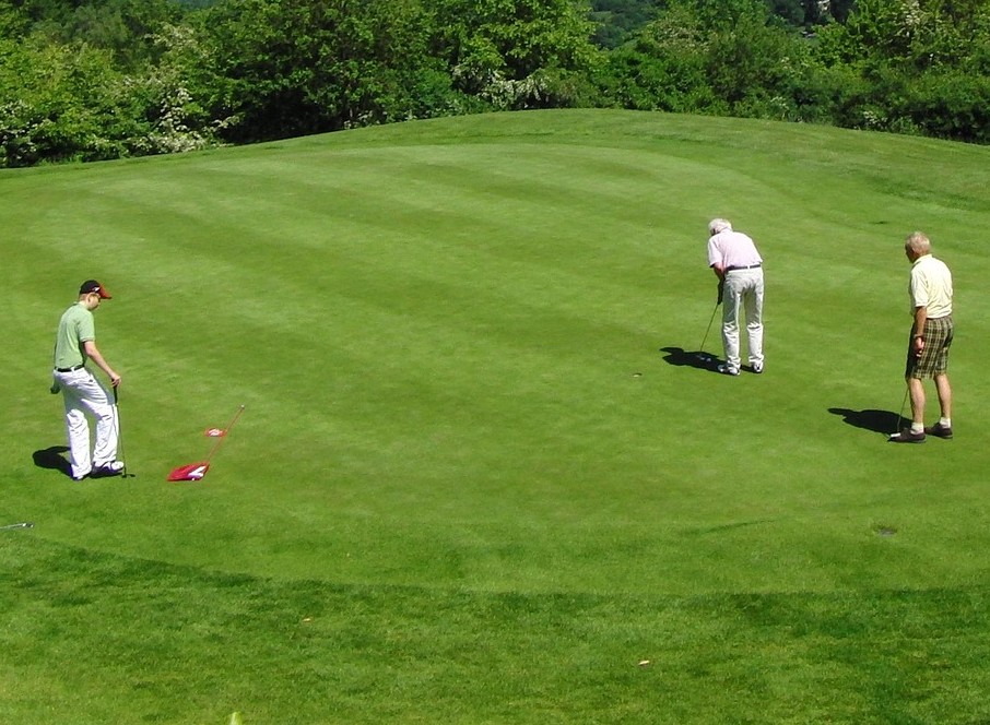 Die Golf-Spieler in Aktion