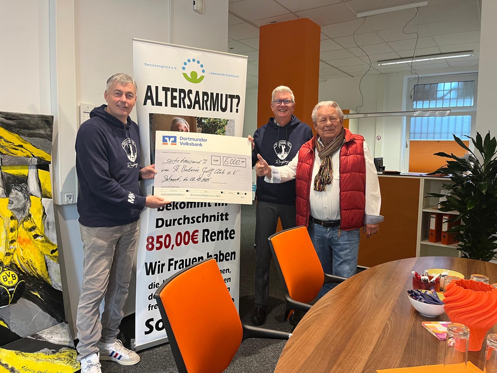 Stolze 6.000 Euro an Spendengeldern brachte das Charity-Golfturnier im Royal Saint Barbara's Dortmund Golf Club e.V. für unsere bedürftigen Seniorinnen und Senioren ein.