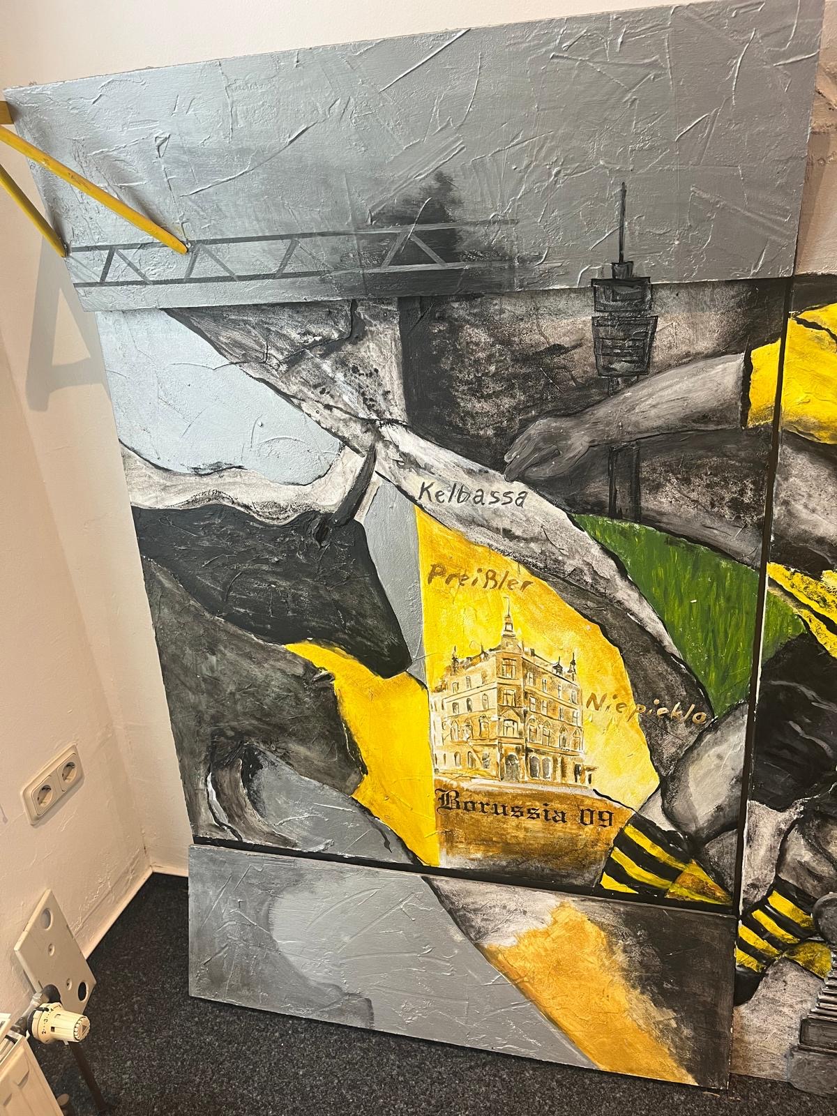 Die linke Seite des BVB-Wandbildes